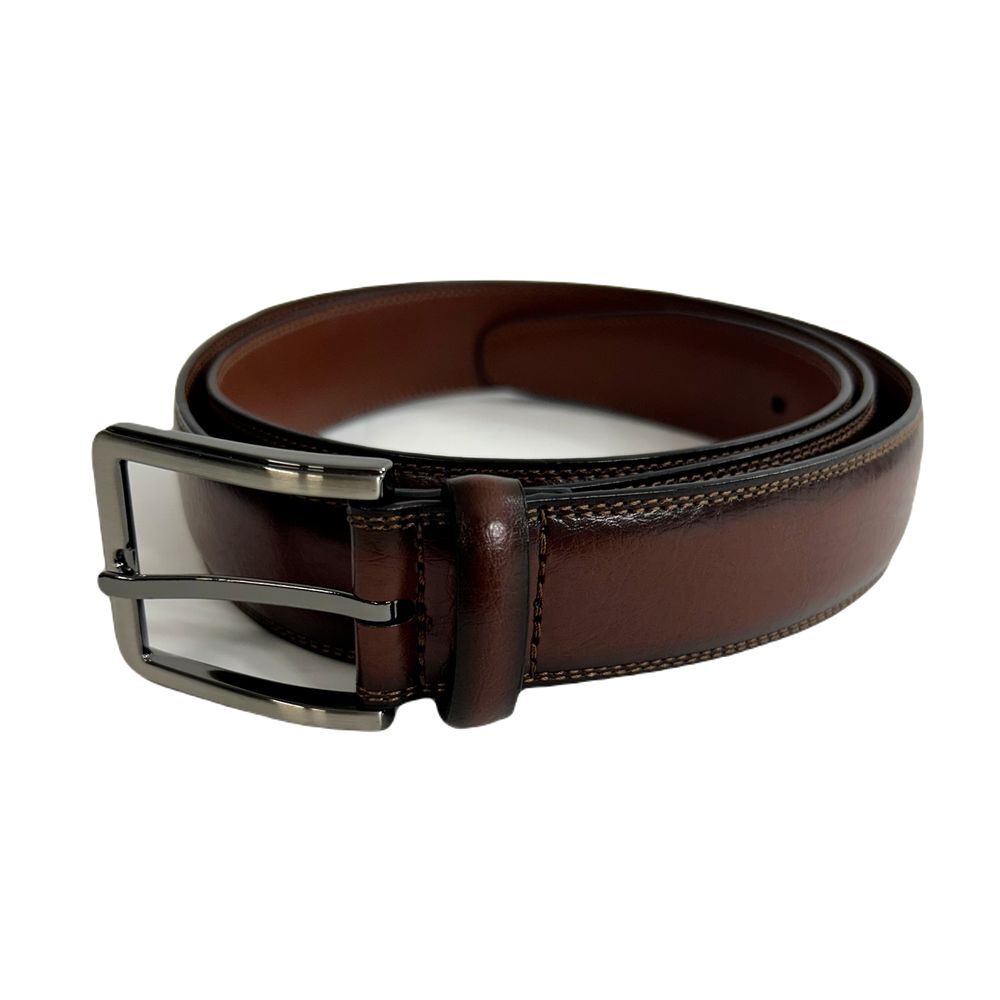 Unbranded Faux Leather Belts Mens XL‎ 42-44 Brown Silver Buckle NEW